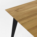 Stół z litego drewna dębowego - lakier matowy z nogami stalowymi, 197 x 100 , {PARENT_CATEGORY_NAME - 6