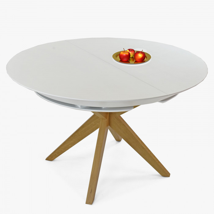 Okrągły stół do jadalni w kolorze białym - składany Ø127 cm , {PARENT_CATEGORY_NAME - 0