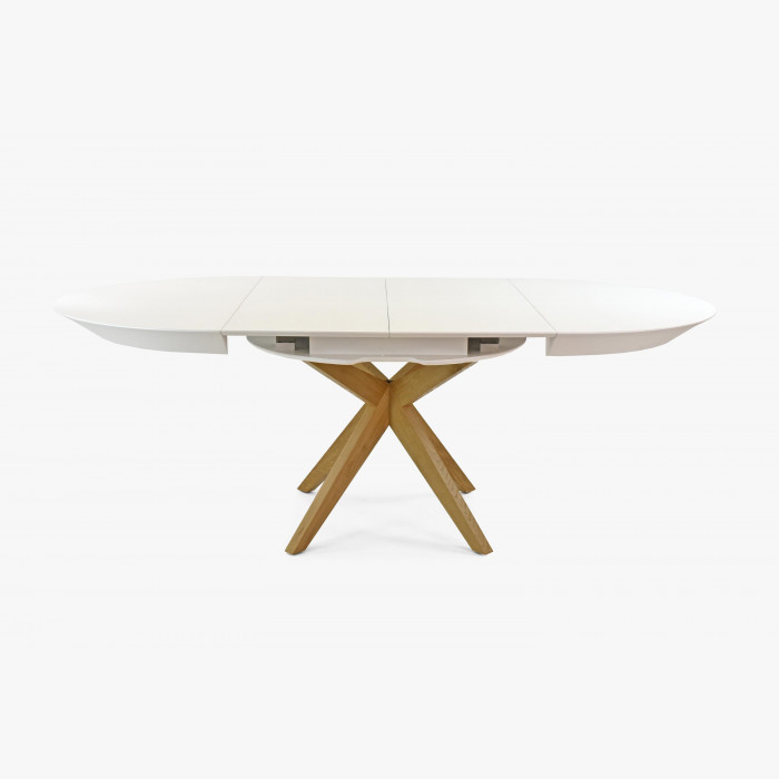 Okrągły stół do jadalni w kolorze białym - składany Ø127 cm , {PARENT_CATEGORY_NAME - 8