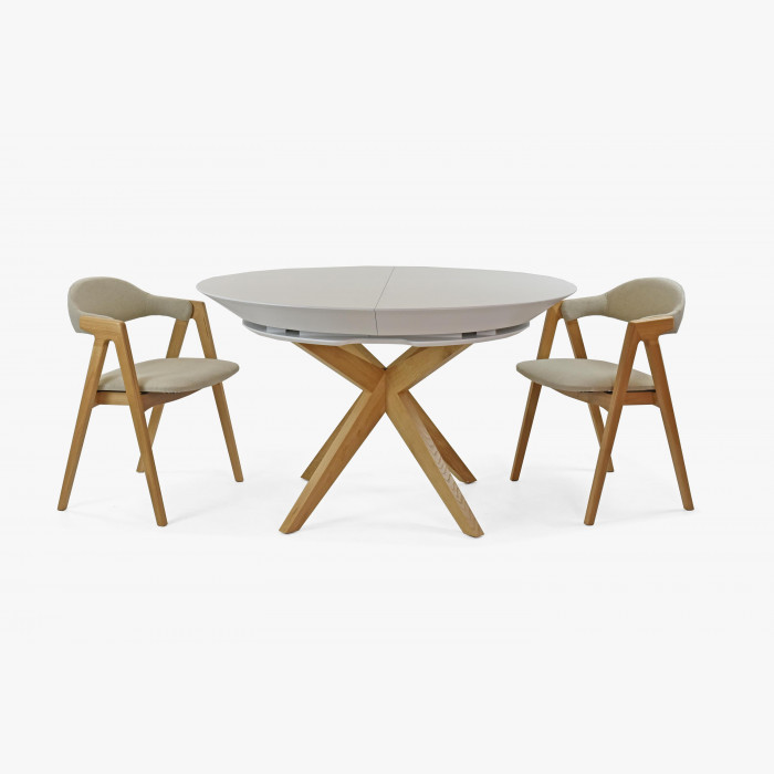 Okrągły stół do jadalni w kolorze białym - składany Ø127 cm , {PARENT_CATEGORY_NAME - 12