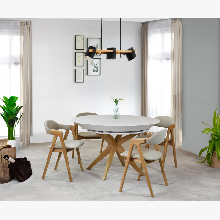 Okrągły stół do jadalni w kolorze białym - składany Ø127 cm , {PARENT_CATEGORY_NAME - 14