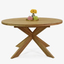 Składany okrągły stół wykonany z litego drewna dębowego, Holger 120 cm , {PARENT_CATEGORY_NAME - 2