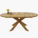 Składany okrągły stół wykonany z litego drewna dębowego, Holger 120 cm , {PARENT_CATEGORY_NAME - 4