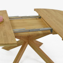 Składany okrągły stół wykonany z litego drewna dębowego, Holger 120 cm , {PARENT_CATEGORY_NAME - 5