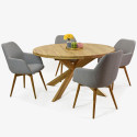 Składany okrągły stół wykonany z litego drewna dębowego, Holger 120 cm , {PARENT_CATEGORY_NAME - 6