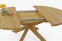 Składany okrągły stół wykonany z litego drewna dębowego, Holger 120 cm  - 9
