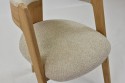 Luksusowe krzesło dębowe obszyte szarą beżową tkaniną Miami , {PARENT_CATEGORY_NAME - 2