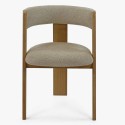 Luksusowe krzesło dębowe obszyte szarą beżową tkaniną Miami , {PARENT_CATEGORY_NAME - 4