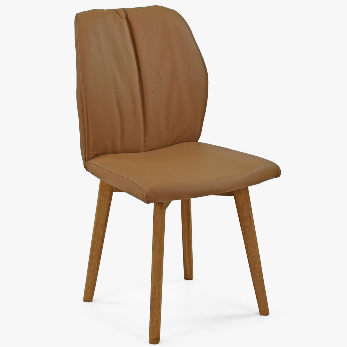 Skórzane krzesło do jadalni z dębowymi nogami Bivio , {PARENT_CATEGORY_NAME - 0