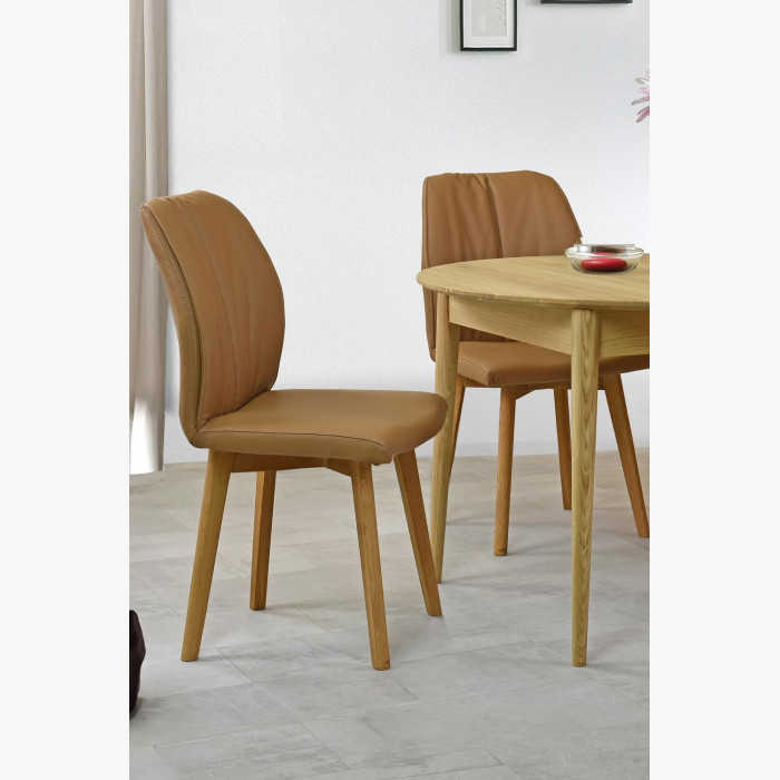Skórzane krzesło do jadalni z dębowymi nogami Bivio , {PARENT_CATEGORY_NAME - 8