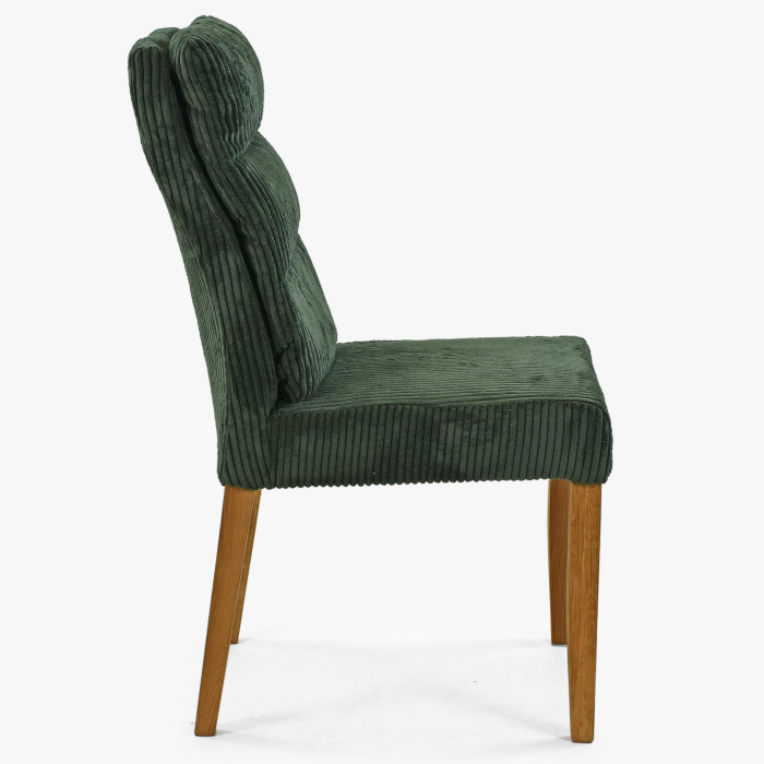 Zielone krzesło Balou na dębowych nogach, tkanina sztruksowa , {PARENT_CATEGORY_NAME - 2