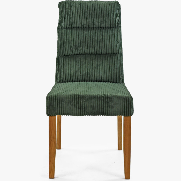 Zielone krzesło Balou na dębowych nogach, tkanina sztruksowa , {PARENT_CATEGORY_NAME - 3