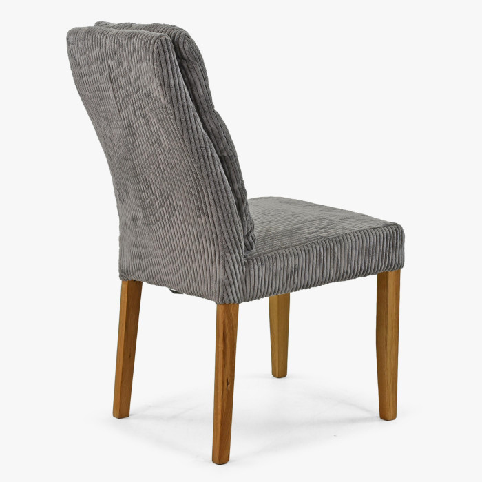 Szare krzesło Balou na dębowych nogach, tkanina sztruksowa , {PARENT_CATEGORY_NAME - 4
