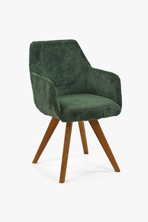 Krzesło do jadalni obite sztruksową tkaniną w kolorze zielonym , {PARENT_CATEGORY_NAME - 0