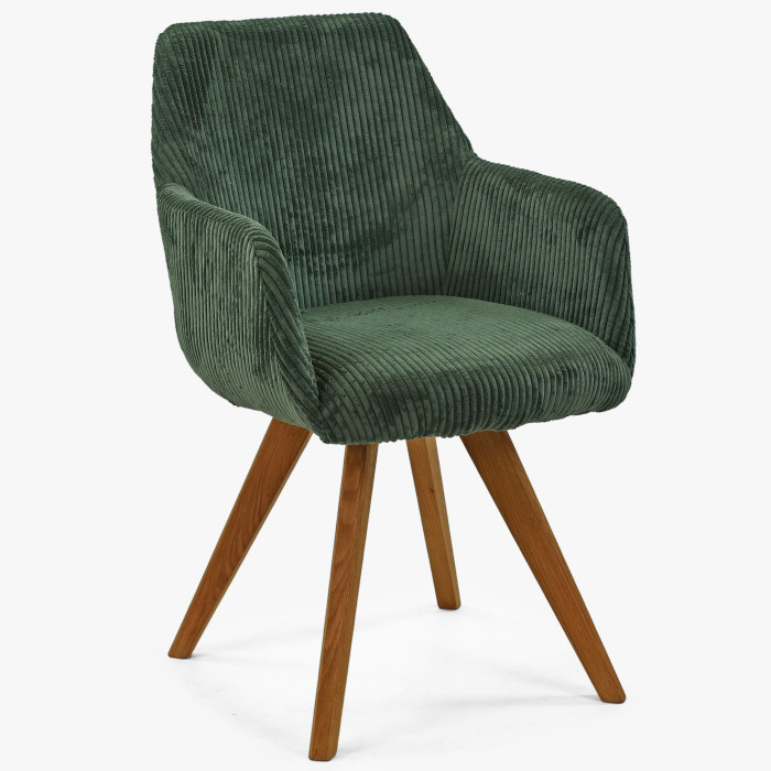 Krzesło do jadalni obite sztruksową tkaniną w kolorze zielonym , {PARENT_CATEGORY_NAME - 0