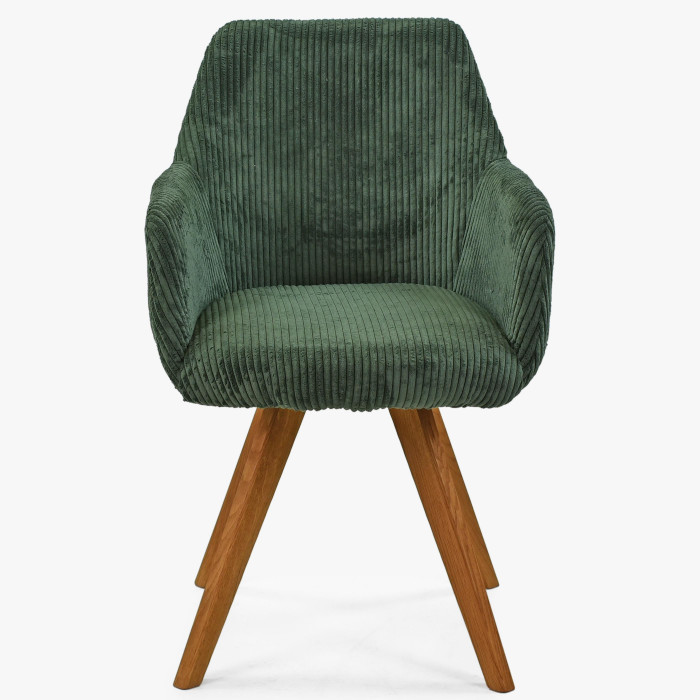Krzesło do jadalni obite sztruksową tkaniną w kolorze zielonym , {PARENT_CATEGORY_NAME - 3