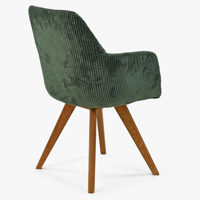 Krzesło do jadalni obite sztruksową tkaniną w kolorze zielonym , {PARENT_CATEGORY_NAME - 6