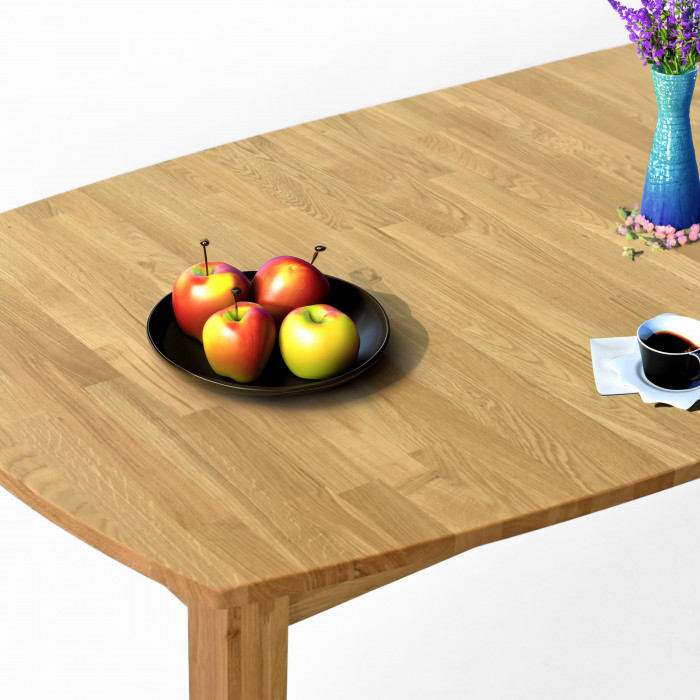 Drewniany stół rozkładany dębowy 160 - 210 cm, lakier mat , {PARENT_CATEGORY_NAME - 14