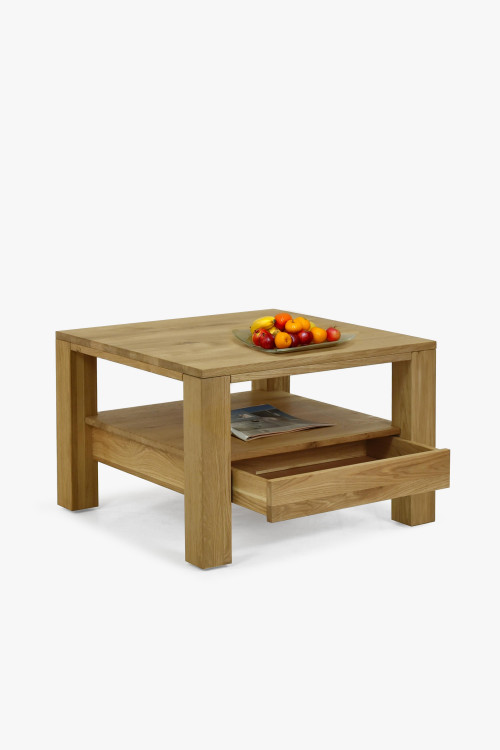 Drewniany dębowy stolik kawowy z półką , {PARENT_CATEGORY_NAME - 0
