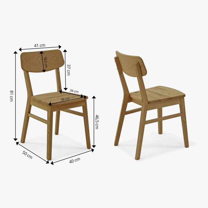 Drewniany zestaw 4 krzeseł i stołu wykonany z litego drewna dębowego , {PARENT_CATEGORY_NAME - 6