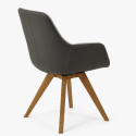 Krzesło obrotowe na drewnianych nogach, kolor szary , {PARENT_CATEGORY_NAME - 3