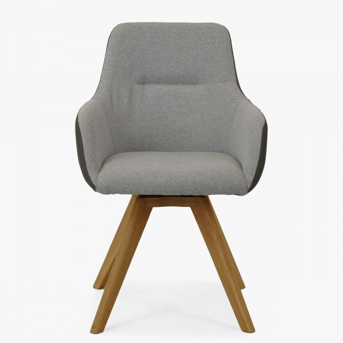 Krzesło obrotowe na drewnianych nogach, kolor szary , {PARENT_CATEGORY_NAME - 5
