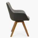 Krzesło obrotowe na drewnianych nogach, kolor szary , {PARENT_CATEGORY_NAME - 9