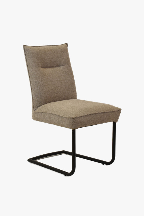 Krzesła na metalowych nogach, tkanina w kolorze beżowym , {PARENT_CATEGORY_NAME - 0