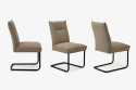 Krzesła na metalowych nogach, tkanina w kolorze beżowym , {PARENT_CATEGORY_NAME - 3