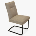 Krzesła na metalowych nogach, tkanina w kolorze beżowym , {PARENT_CATEGORY_NAME - 6