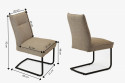 Krzesła na metalowych nogach, tkanina w kolorze beżowym , {PARENT_CATEGORY_NAME - 12