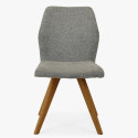 Krzesło z szarej tkaniny na drewnianych nogach , {PARENT_CATEGORY_NAME - 4