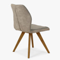 Krzesło z szarej tkaniny na drewnianych nogach , {PARENT_CATEGORY_NAME - 5