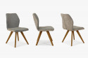 Krzesło z szarej tkaniny na drewnianych nogach , {PARENT_CATEGORY_NAME - 8