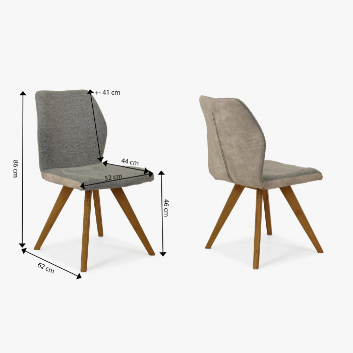 Krzesło z szarej tkaniny na drewnianych nogach , {PARENT_CATEGORY_NAME - 9
