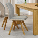 Krzesło z szarej tkaniny na drewnianych nogach , {PARENT_CATEGORY_NAME - 10
