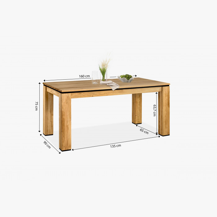 Drewniany dębowy stół 160 x 90 cm New Line II 60 , {PARENT_CATEGORY_NAME - 15