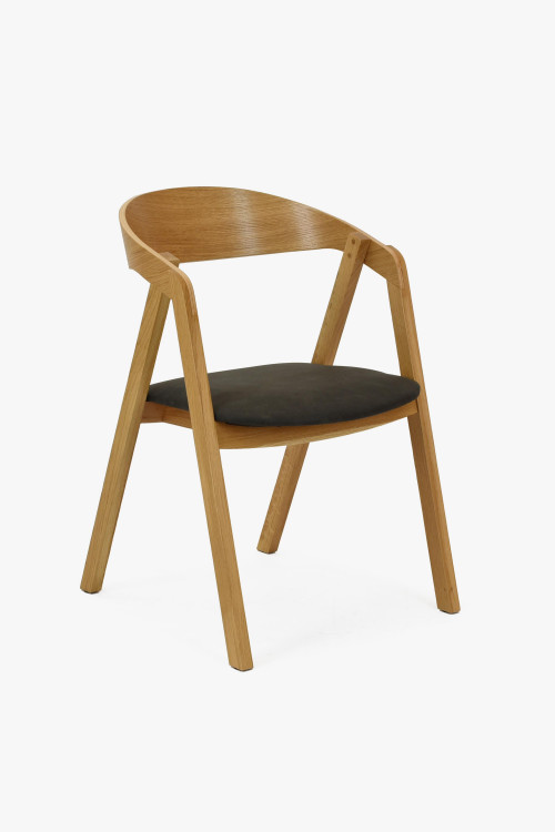 Krzesło dębowe sztaplowane - ciemne siedzisko , {PARENT_CATEGORY_NAME - 0