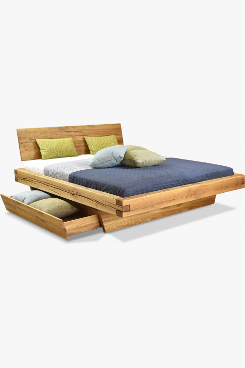 Dubová postel z hranolů, přírodní, Matus 140 x 200 cm