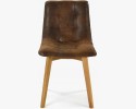 Krzesło dębowe - brązowe imitacja skóry, Leonardo , {PARENT_CATEGORY_NAME - 6