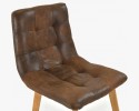Krzesło dębowe - brązowe imitacja skóry, Leonardo , {PARENT_CATEGORY_NAME - 7