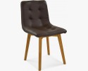 Krzesło dębowe ze skóry ciemnobrązowe, Leonardo , {PARENT_CATEGORY_NAME - 3