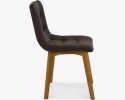 Krzesło dębowe ze skóry ciemnobrązowe, Leonardo , {PARENT_CATEGORY_NAME - 4