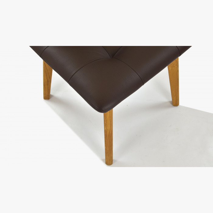 Krzesło dębowe ze skóry ciemnobrązowe, Leonardo , {PARENT_CATEGORY_NAME - 6