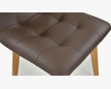 Krzesło dębowe ze skóry ciemnobrązowe, Leonardo , {PARENT_CATEGORY_NAME - 7
