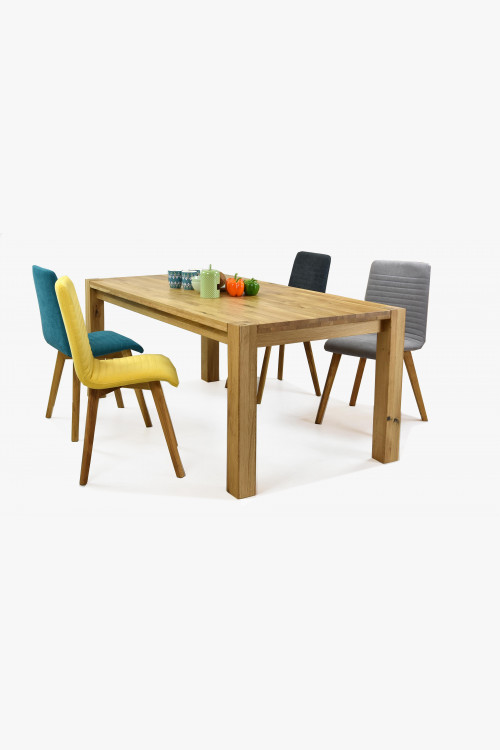 Stół i krzesła drewniane 140 x 90 cm, dąb , {PARENT_CATEGORY_NAME - 1