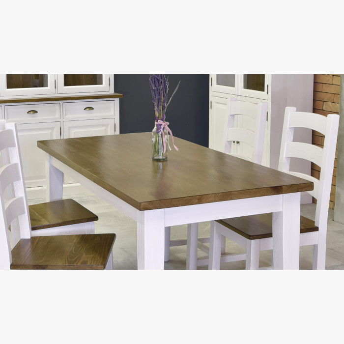 Stół z litego drewna biały - brązowy , {PARENT_CATEGORY_NAME - 7