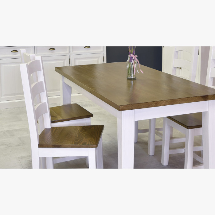 Stół z litego drewna biały - brązowy , {PARENT_CATEGORY_NAME - 8