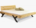 Łóżko designerskie z belek, nogi stalowe w kształcie litery Y, 160 x 200 cm , {PARENT_CATEGORY_NAME - 1