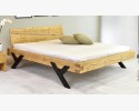 Łóżko designerskie z belek, nogi stalowe w kształcie litery Y, 160 x 200 cm , {PARENT_CATEGORY_NAME - 2